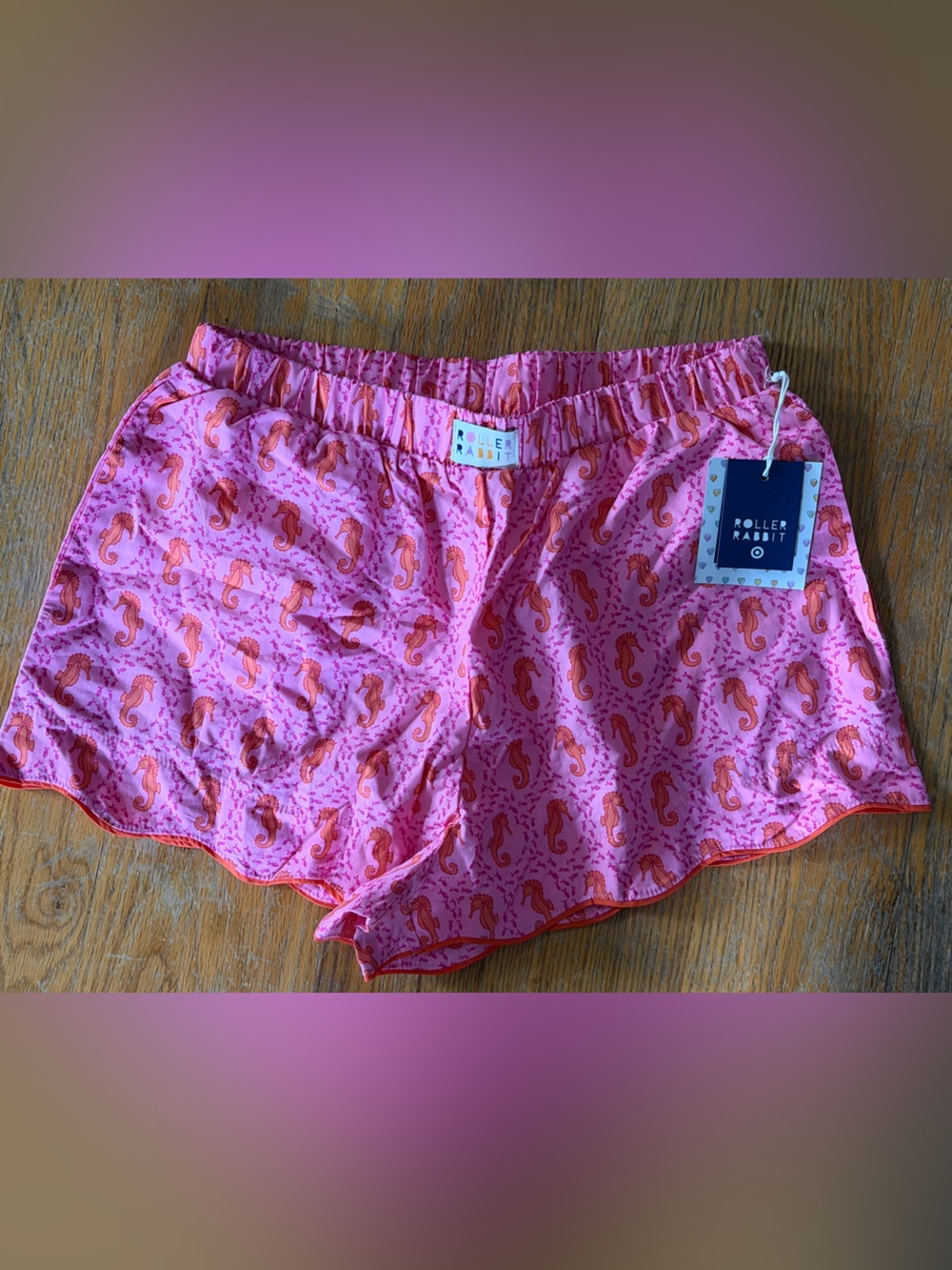 Roller Rabbit x Target Pink Seahorse Print Shorts boxers women’s small
